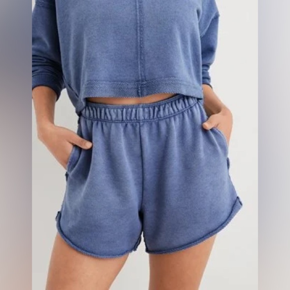 aerie Blue Elastic Waist Athletic Shorts